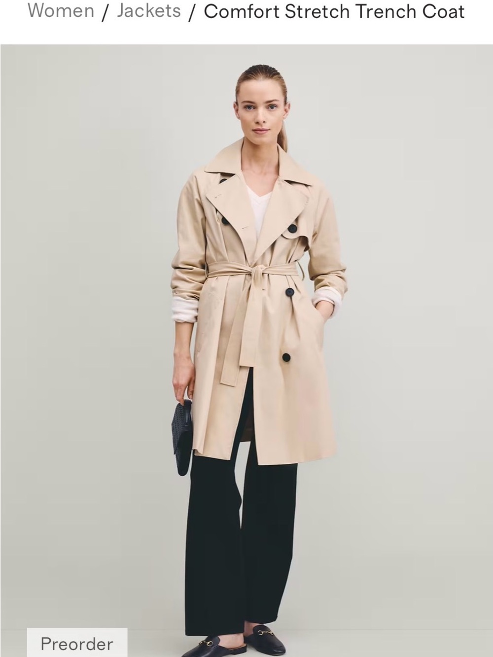 Quince Beige Belted Trench Coat